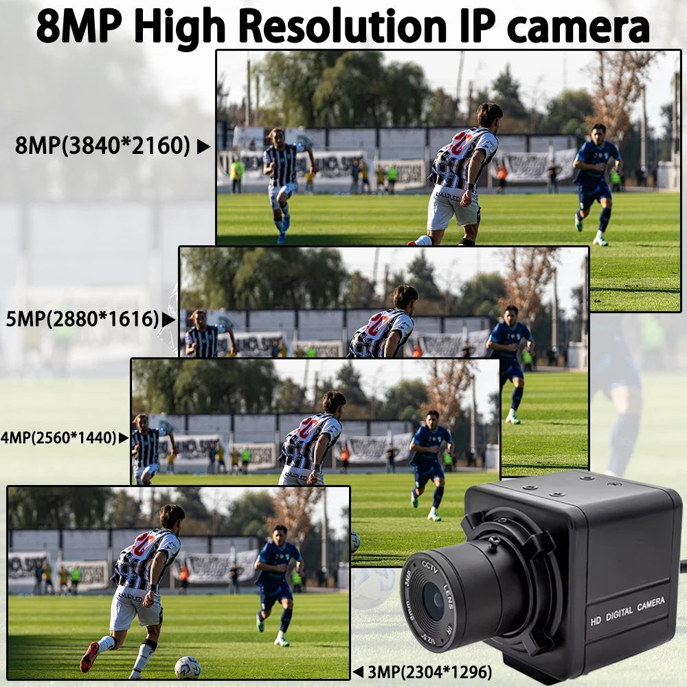 4K POE ipari IP kamera 8MP mini fém CCTV zoom objektívvel