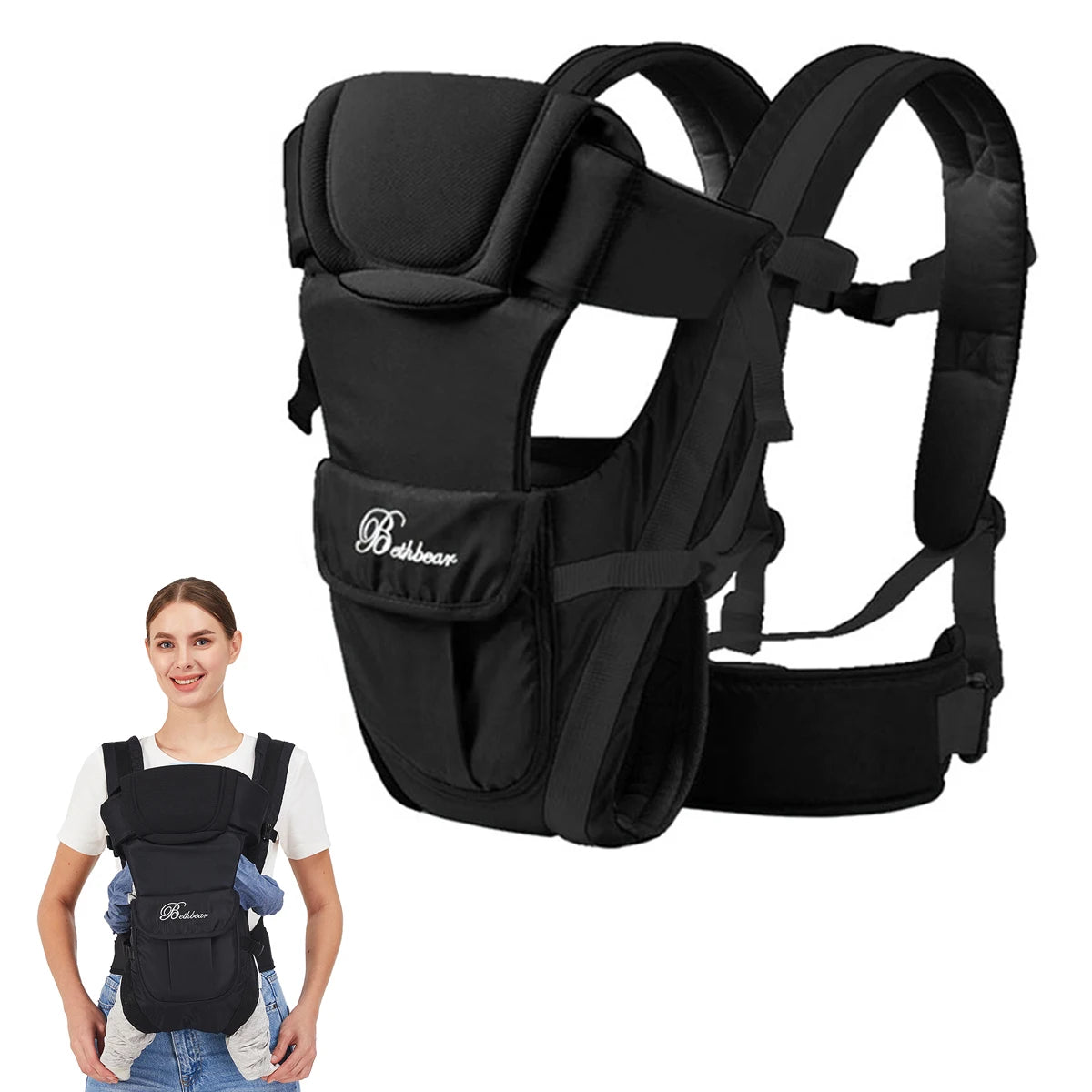 Baby Sling Carrier 4‑in‑1 Ergonomic Baby Backpack