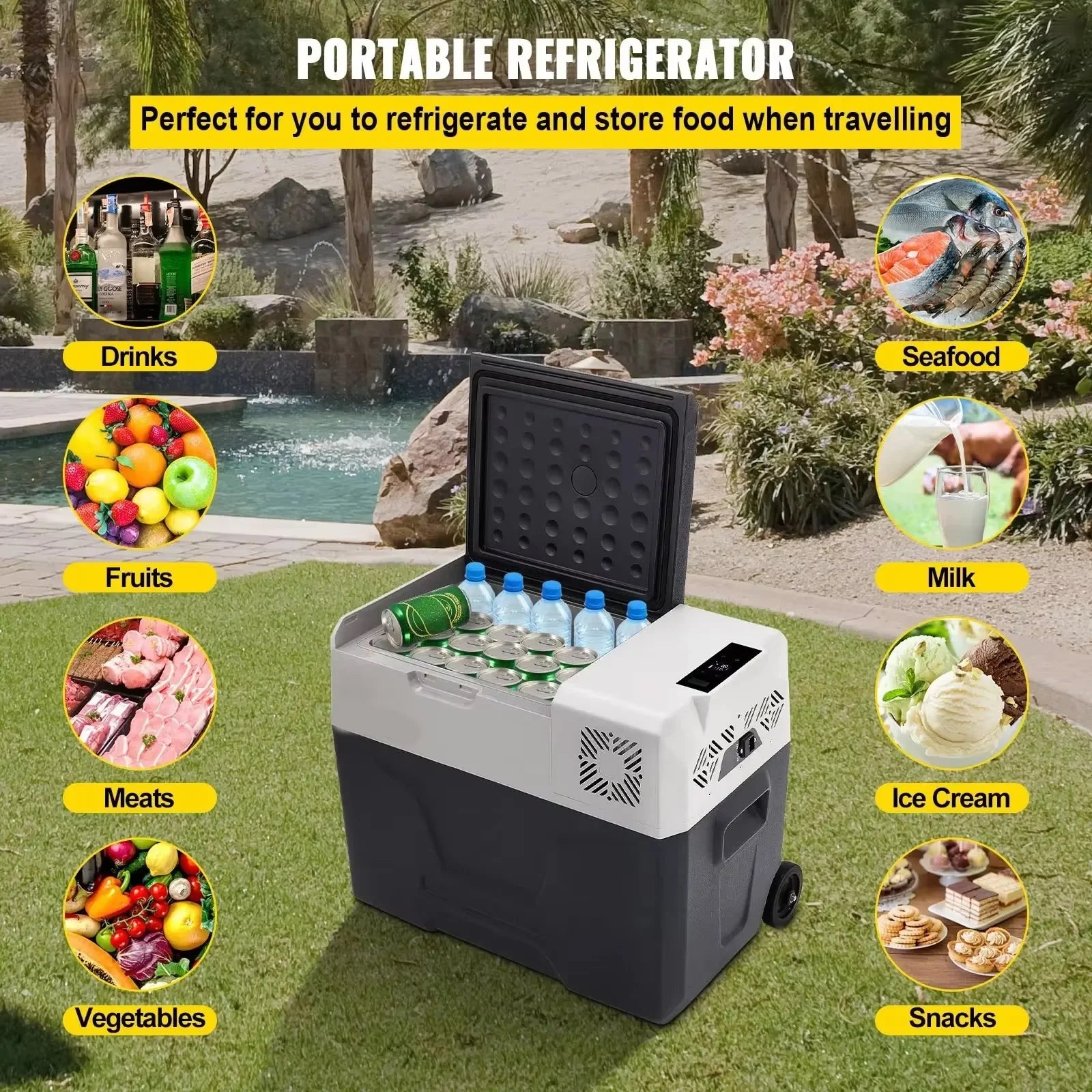 Portable Compressor Refrigerator Freezer 15L, 12/24V & 100-240V