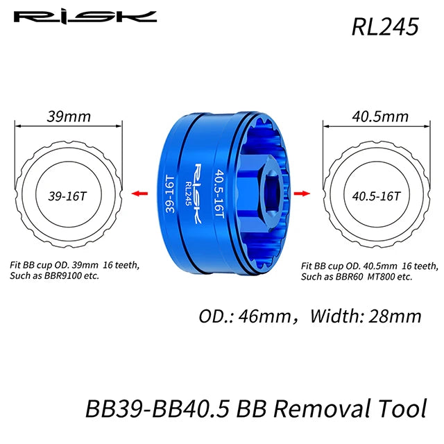 RL244–RL247 Bicycle Bottom Bracket Tool Options