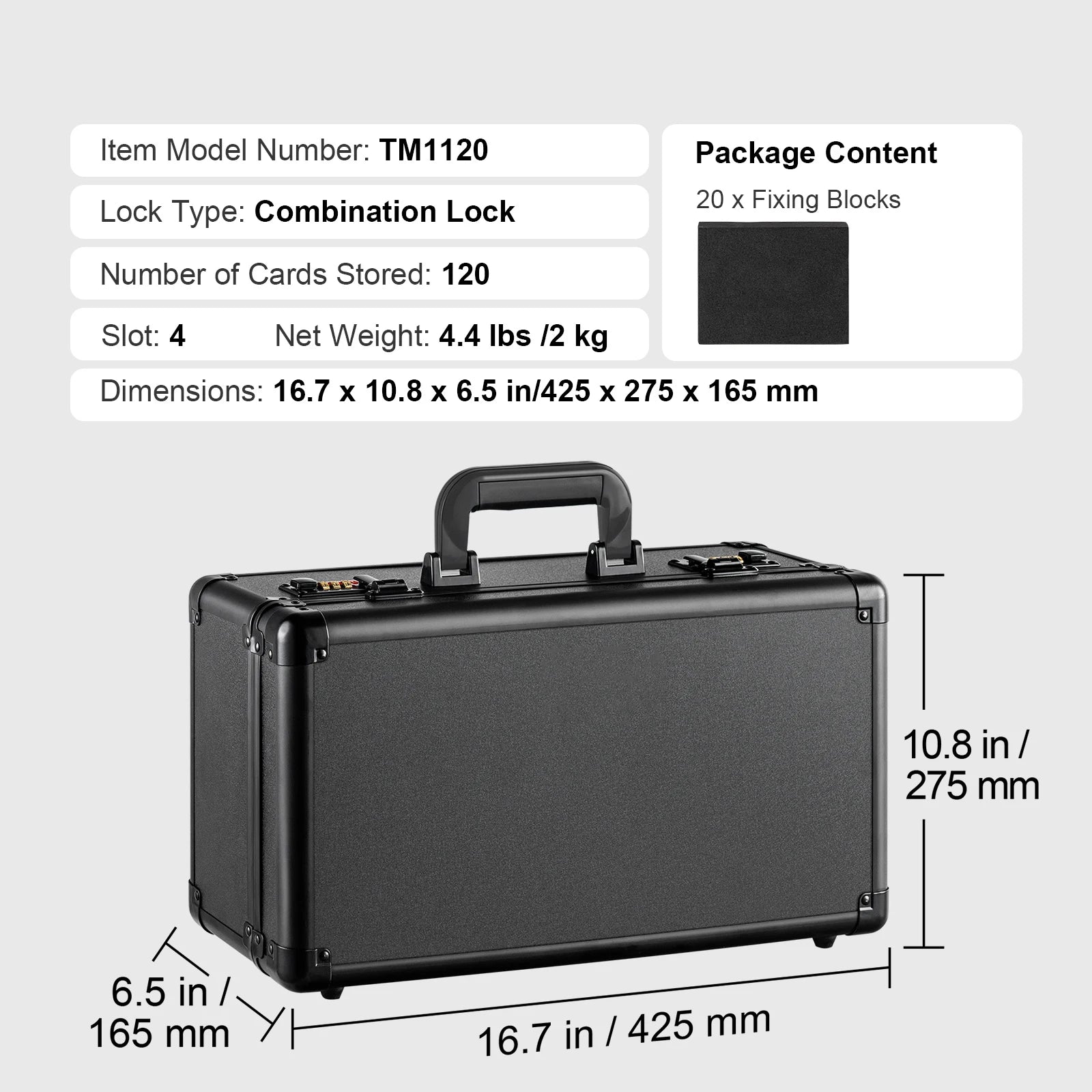 Graded Card Storage Box with Lock for PSA BGS SGC Cards