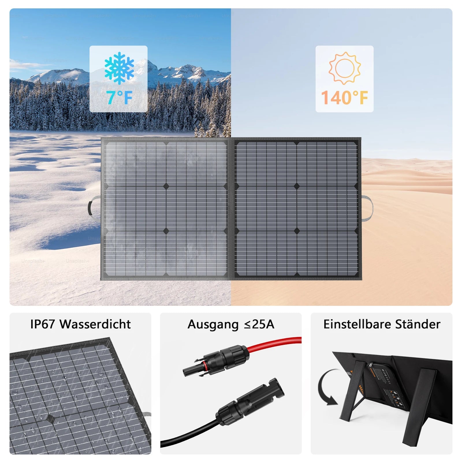 110W Portable Foldable Solar Panel 20V Waterproof