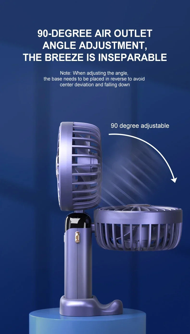 Foldable 5-Speed Handheld Mini Fan with LED Display