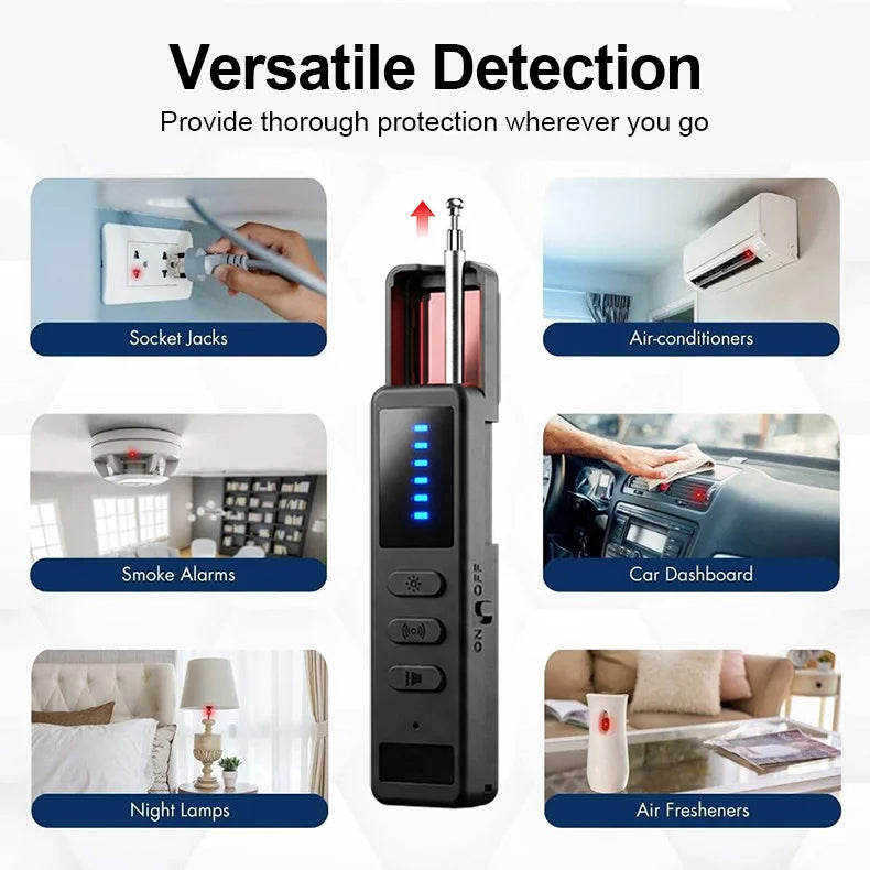 DT01 Hidden Camera Detector Anti Spy Bug RF Signal Scanner GPS Tracker Finder Listening Device Eavesdropping Sweeper for Hotel T