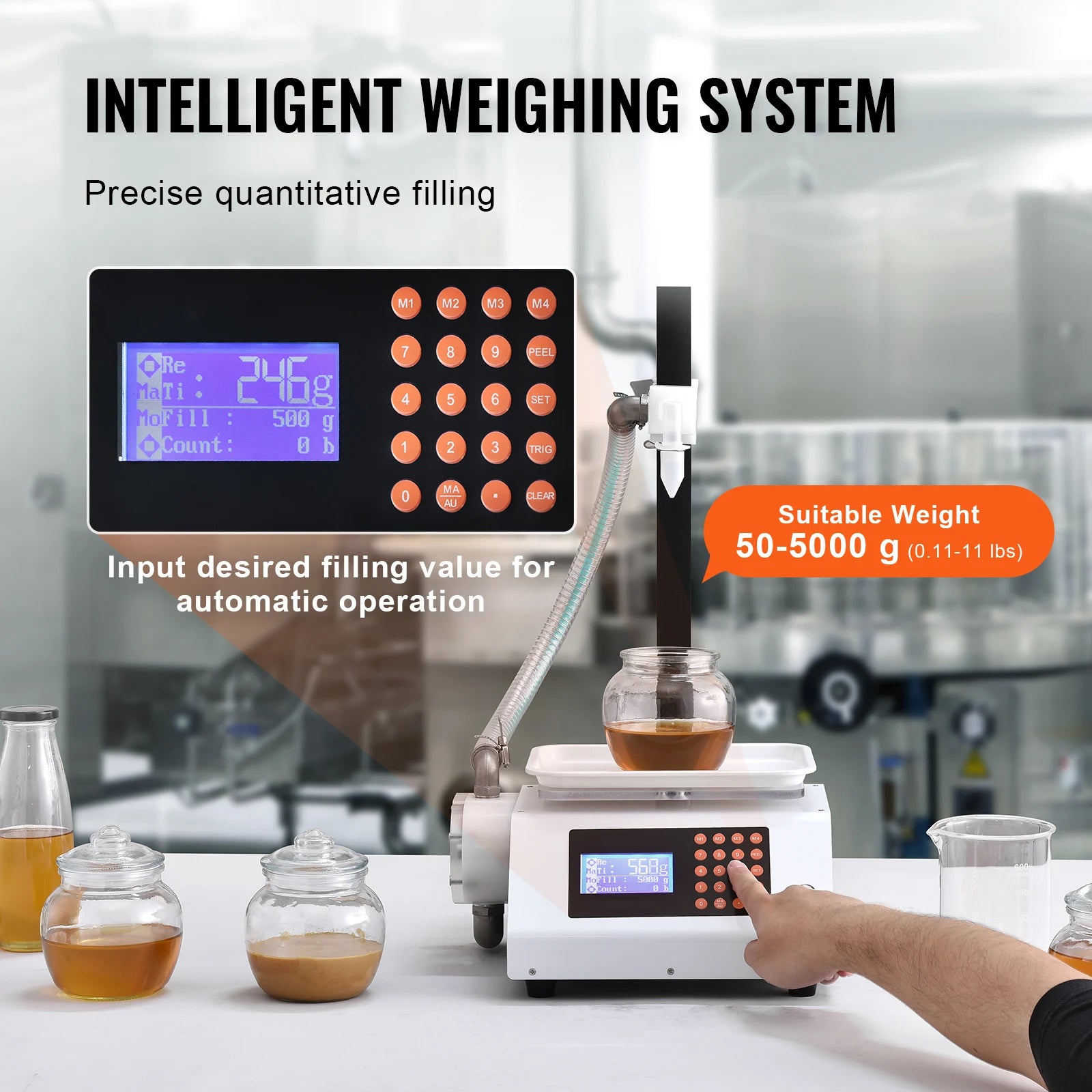 Automatic Liquid Filling Machine with Gear Pump 50–5000g