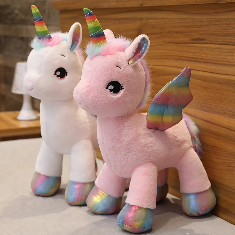 Huggable Soft Cute Unicorn Dream Rainbow Plush Toy High Quality Pink Horse Sweet Girl Home Decor Sleeping Pillow Gift For Kids