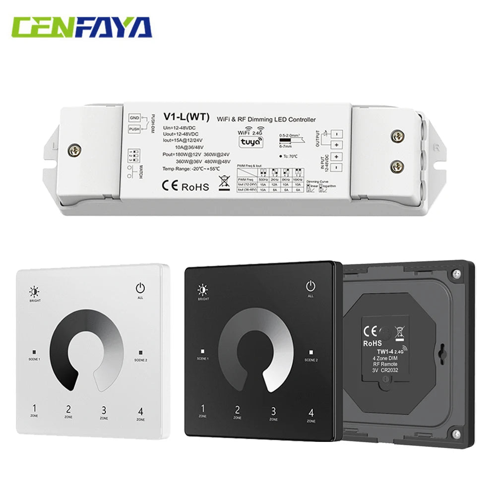 Kit Tuya con controller LED monocolore e telecomando