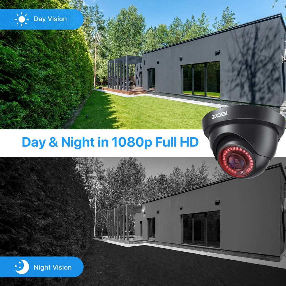 1080P Wired Security Camera System with 4 Cameras & 8CH DVR