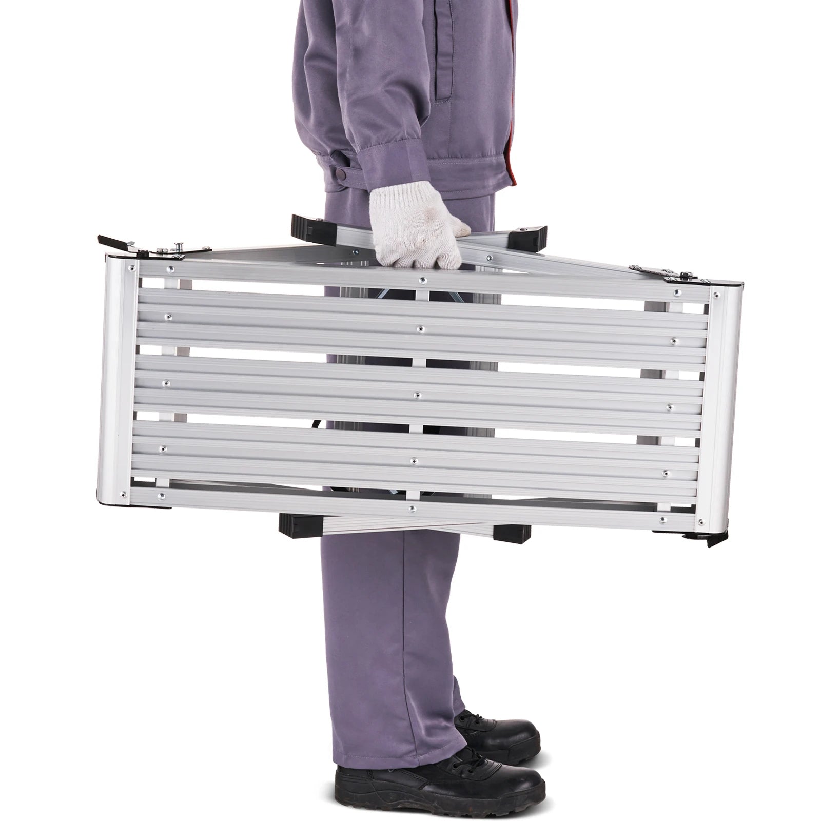 Folding Work Platform Ladder with Non-Slip Feet, 330–660 lbs Capacity