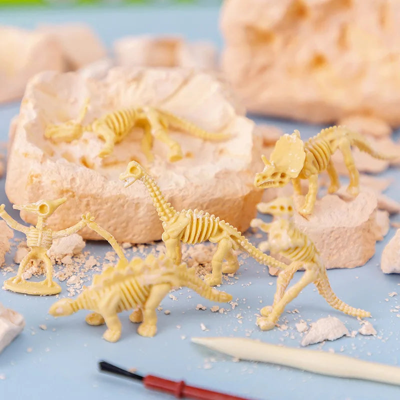 Brinquedo de escavação e montagem de fósseis de dinossauros