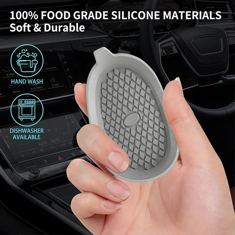 SEAMETAL 2Pcs Car Cup Coasters Non-Slip Silicone Cup Cushion Waterproof Washable Vehicle Coaster Auto Drink Holder Bottom Mat