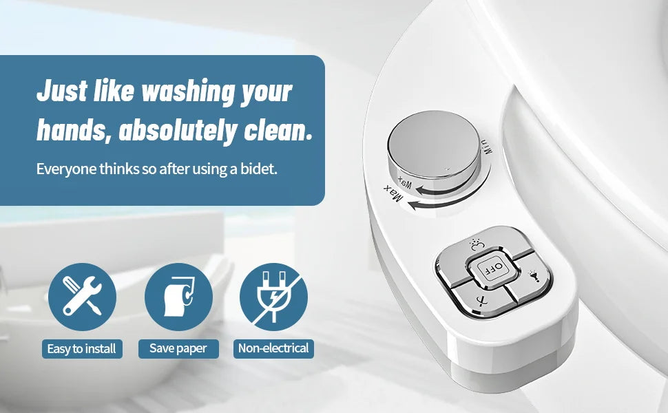 SAMODRA Button Bidet Non‑Electric Doppio Ugello Accessorio per WC