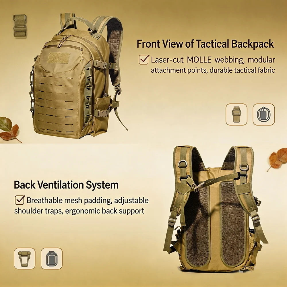 25 L Multi-Pocket Outdoor Backpack