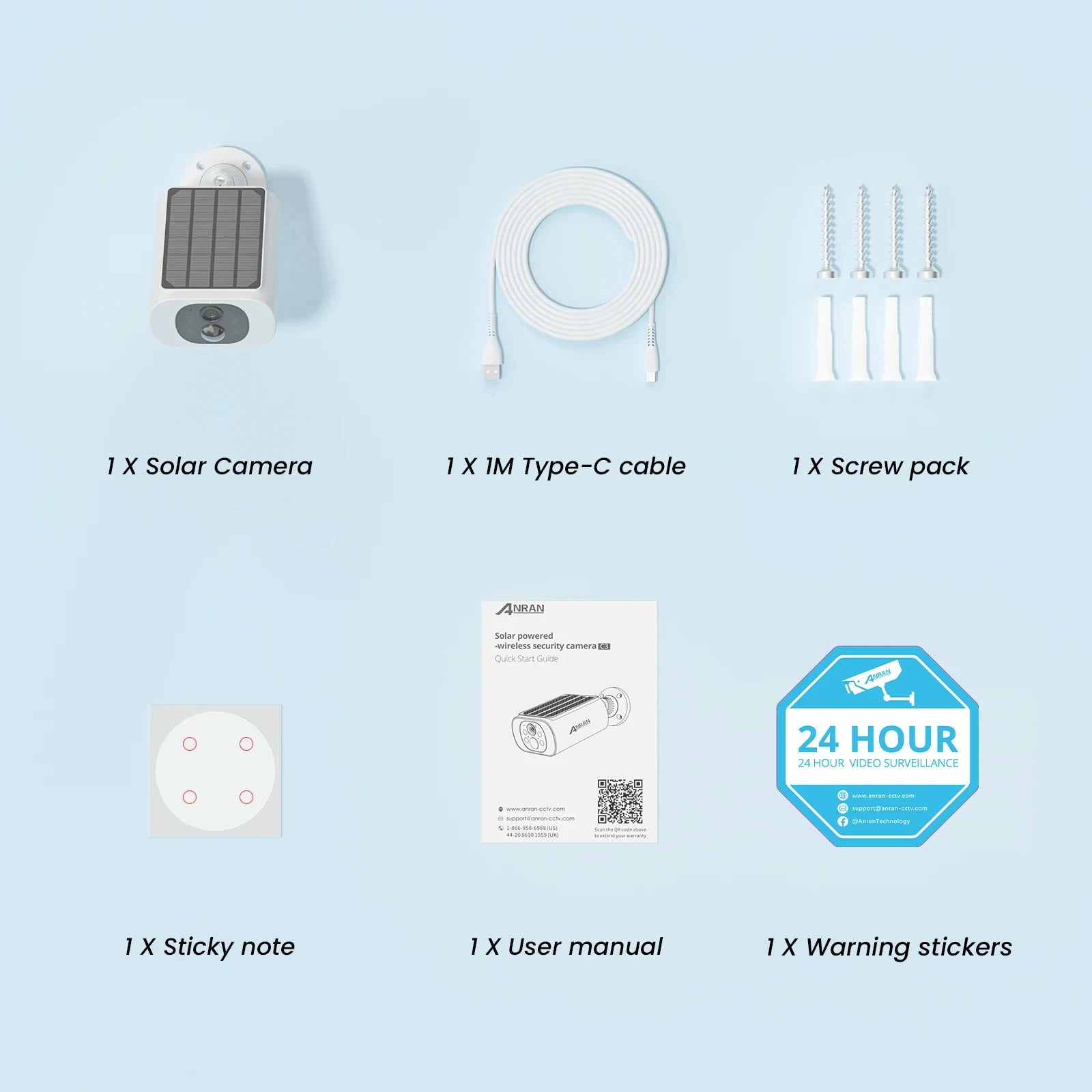 ANRAN 2K Wireless Solar Camera Outdoor Surveillance Integrated Battery Wifi Camera Humanoid Detection Flash Alarm Night Vision