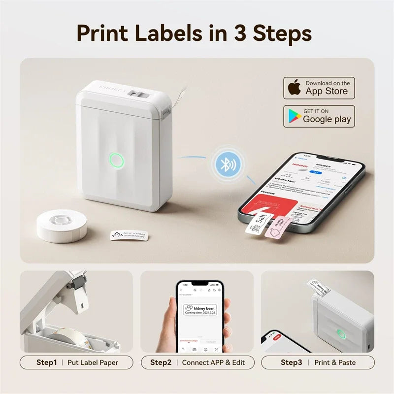 D110 Upgraded Version Thermal Label Printer Mini Portable Smart Label Maker With Tape