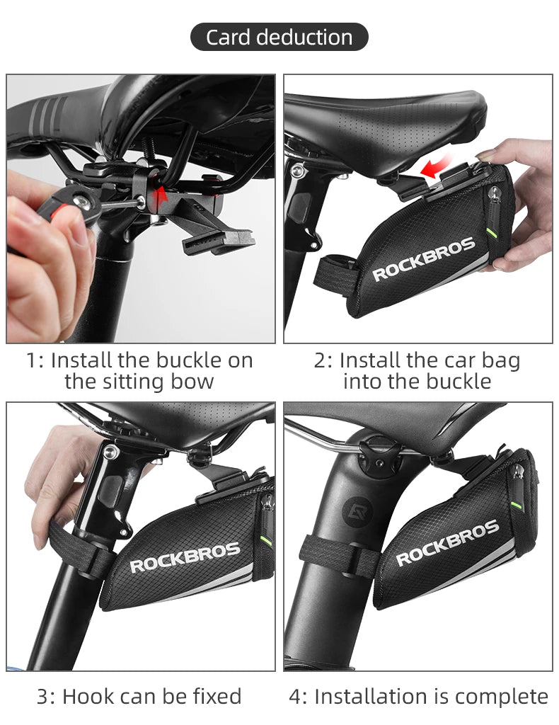 Compact Bike Saddle Bag with Reflective Design & Tool Storage
