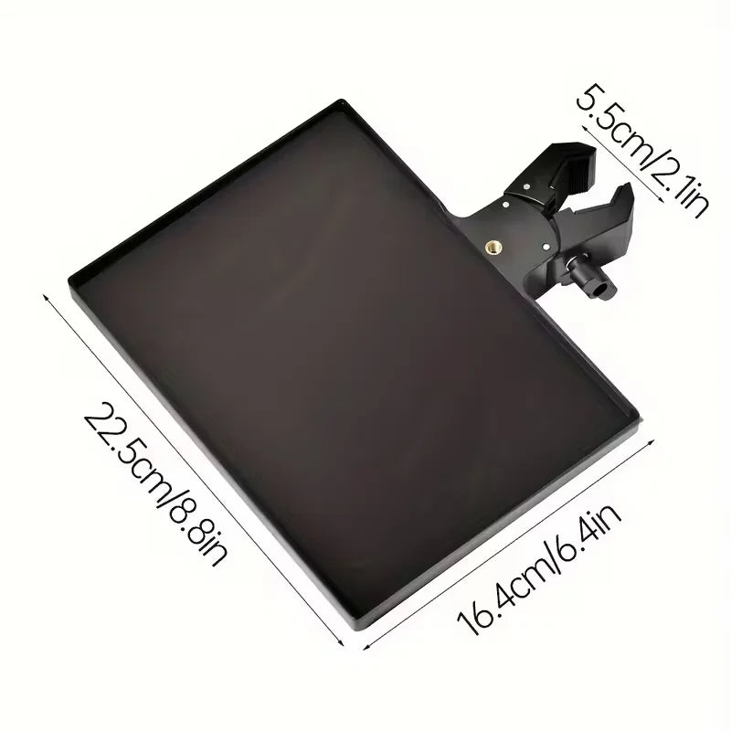 Clamp-On Microphone Stand Tray, 22.5 × 16.4cm