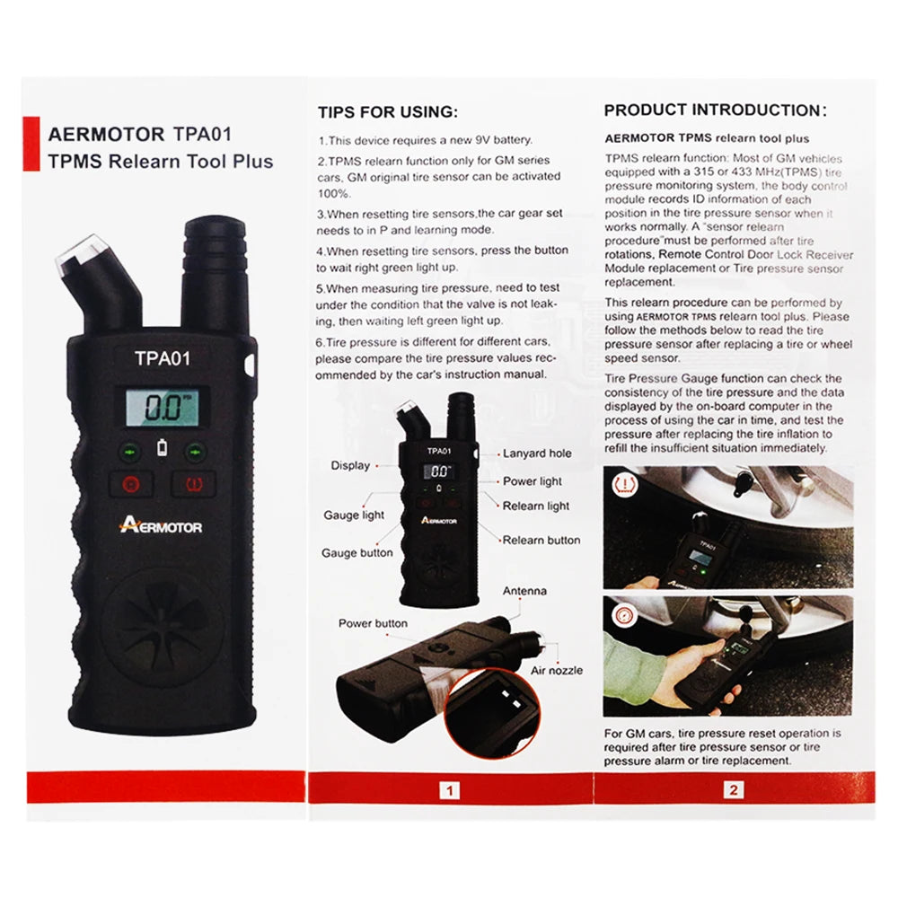 TPA01 TPMS Relearn and Pressure Tool
