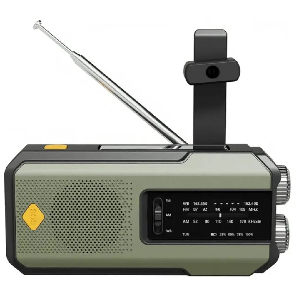 Portable AM/FM Radio with Emergency Charging Options