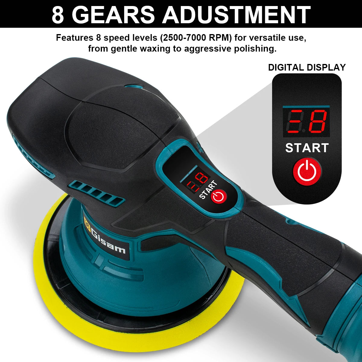 Gisam Cordless Car Polisher for Makita 18V Batteries