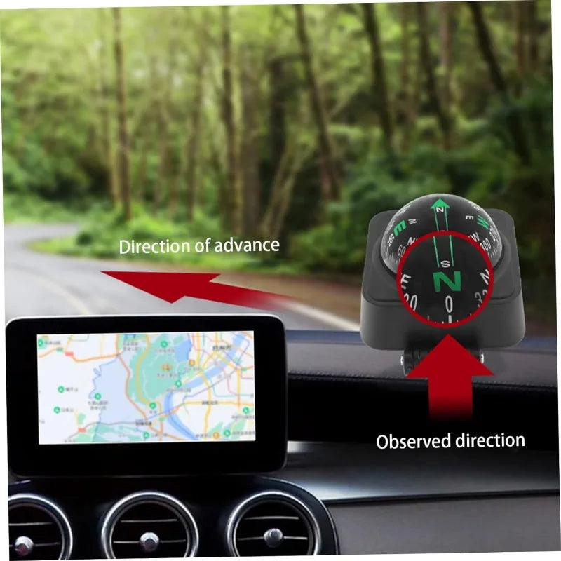 Adjustable Car Dashboard Compass with Magnetic Dial