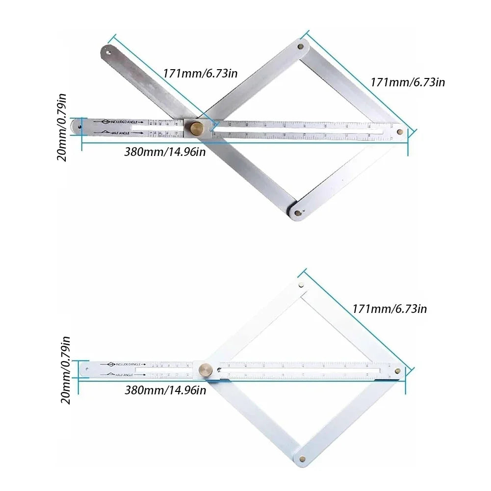 Folding Corner Angle Protractor, Long or Short Option
