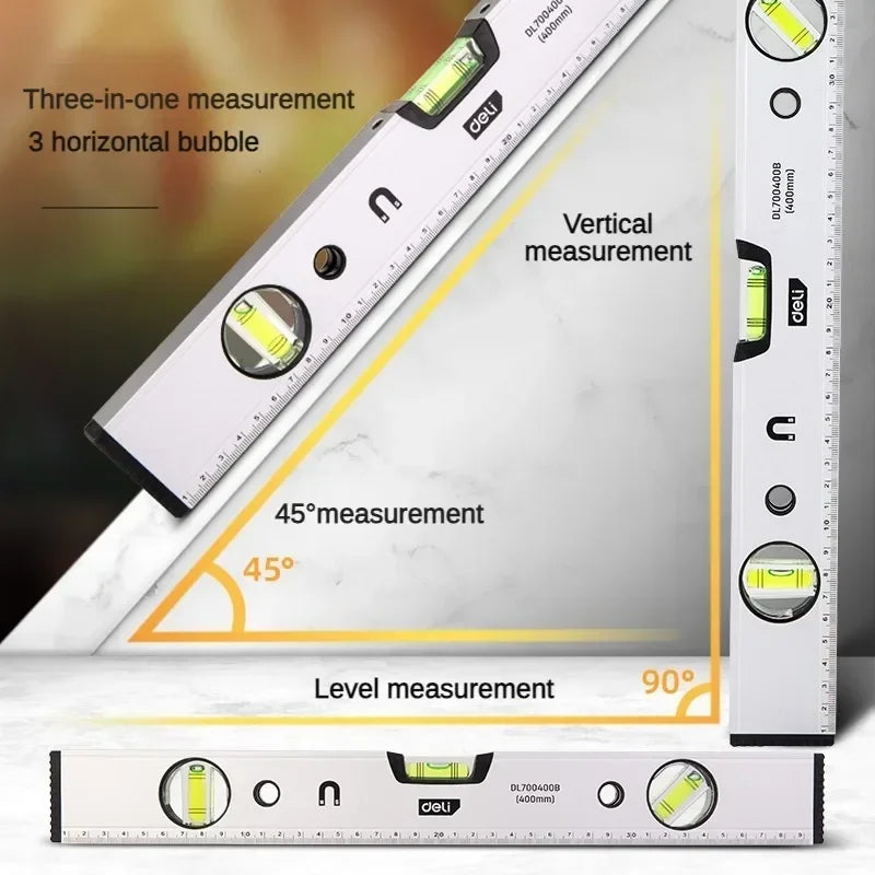 Magnetic Three-Vial Spirit Level