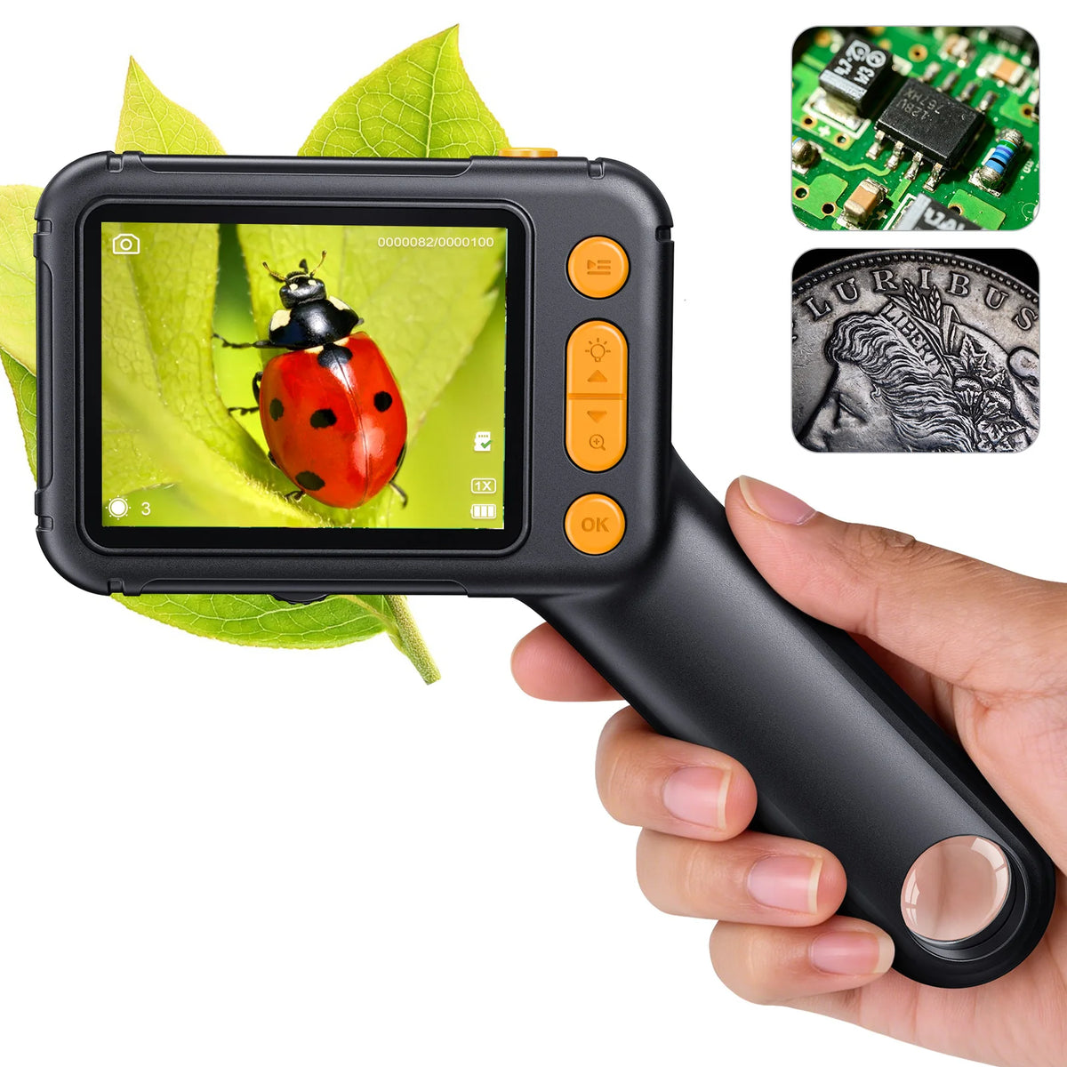HM028B Handheld Digital Microscope with 2.8 in IPS Screen