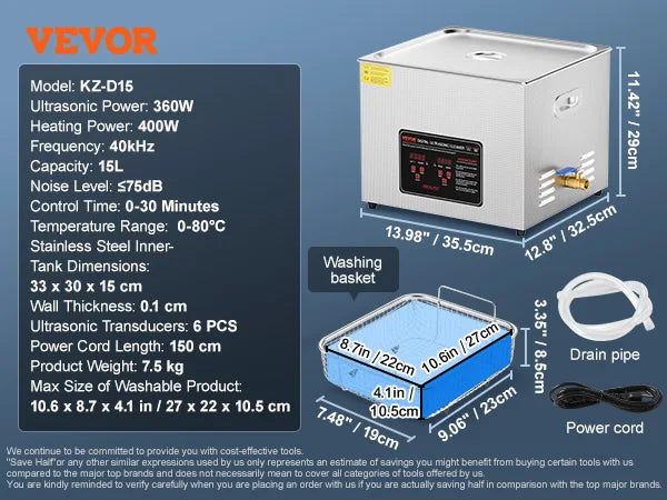 Ultrasonic Cleaner 2L–30L Stainless Steel Deep Cleaning Machine