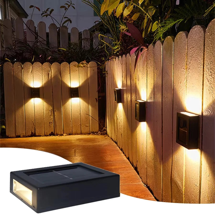 Options d’applique murale solaire à LED à éclairage vers le haut et vers le bas
