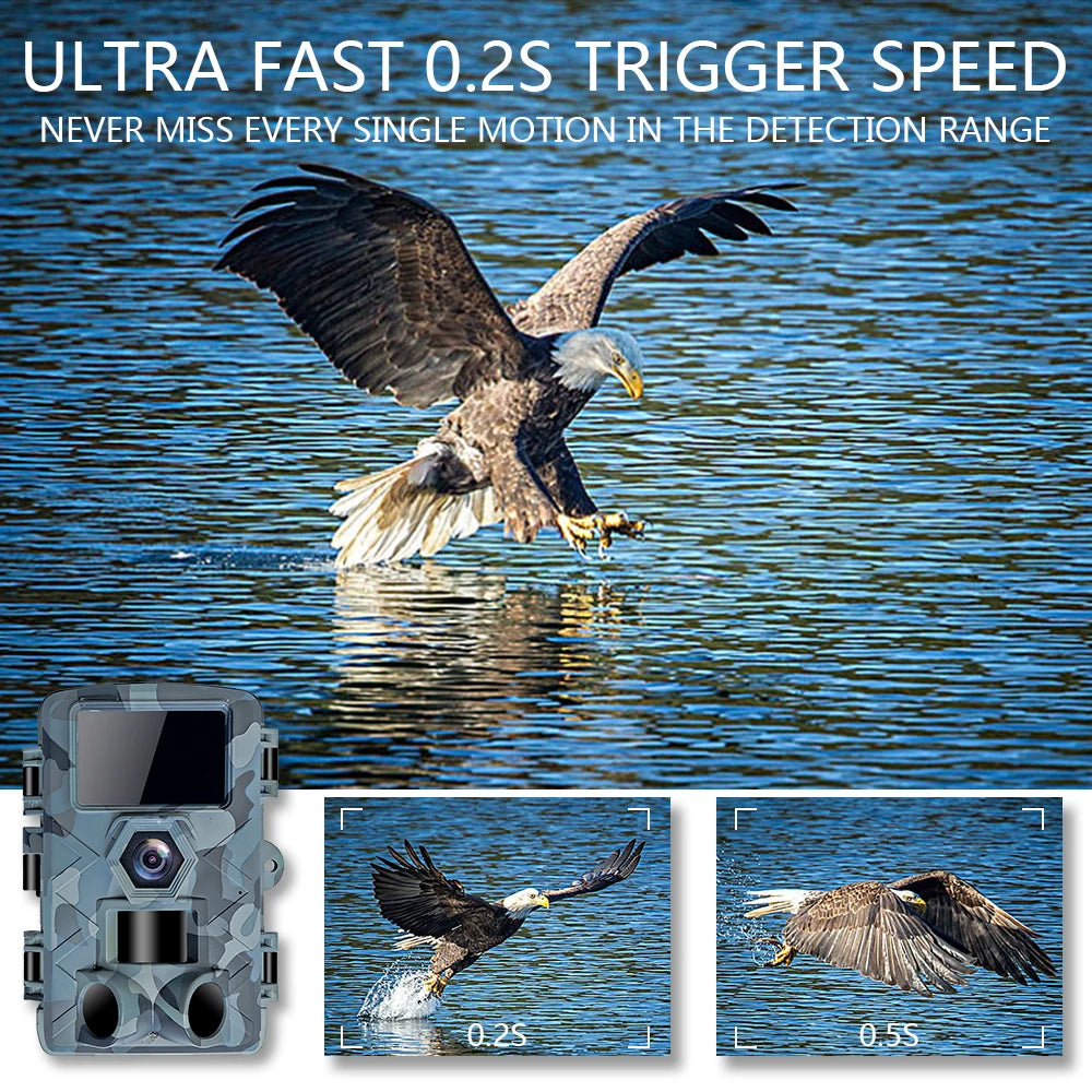 WiFi Trail Camera 60MP, 1296P HD Video, 120° Wide-Angle