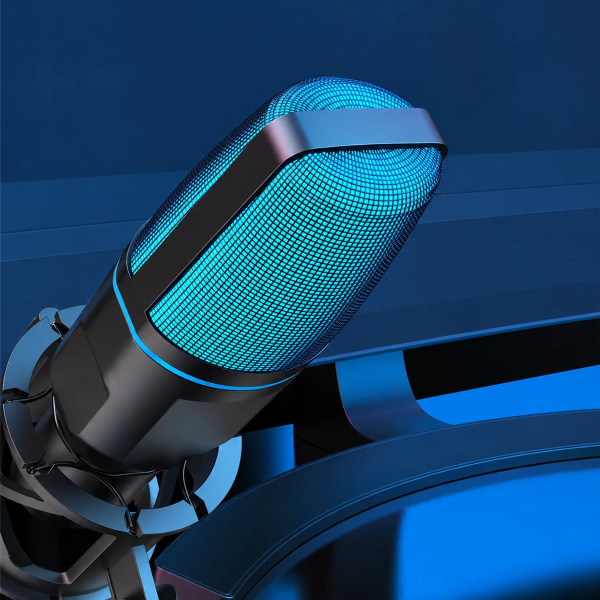 USB-kondensatormikrofon med RGB-belysning