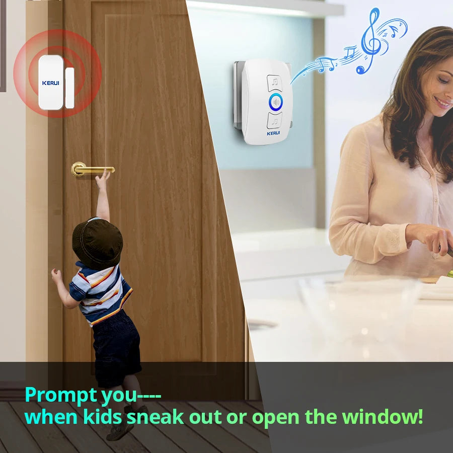 KERUI Wireless Door Sensor Doorbell with 60 Chimes, 500ft Range