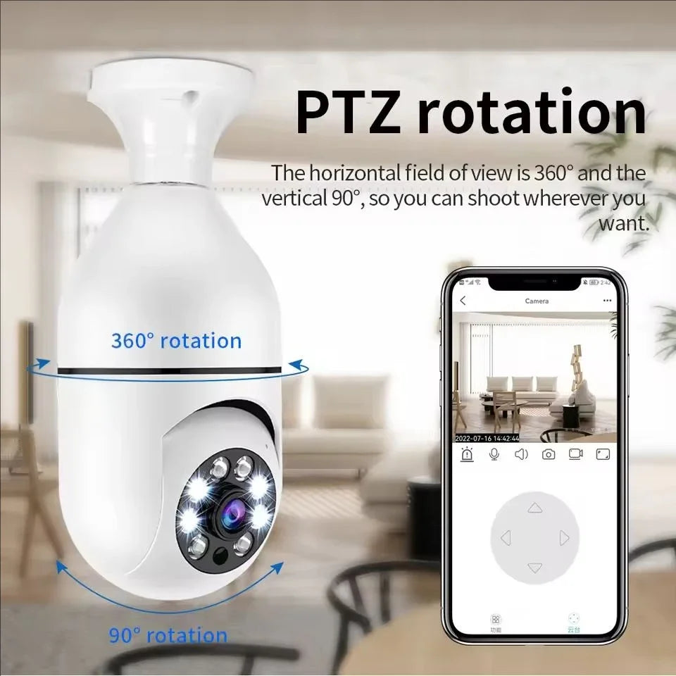 4G WiFi E27 Bulb Camera 2MP with AI Tracking