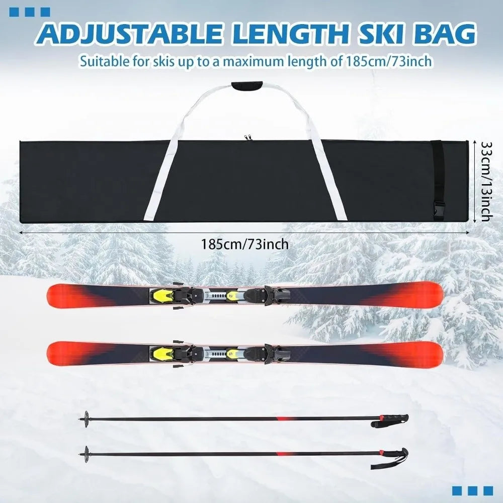 Adjustable Ski Carry Bag for Skis up to 185 cm