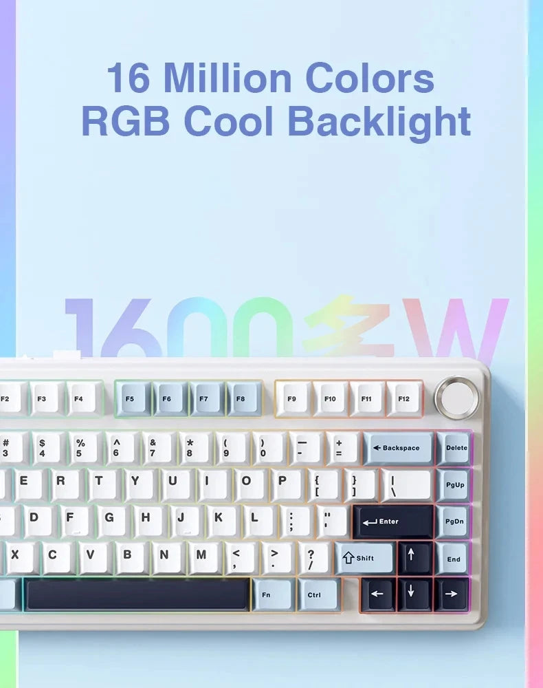 AULA F75 Wireless Mechanical Keyboard RGB 75% Hot Swap 78-Key
