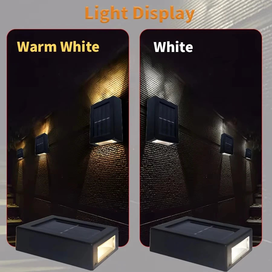 Options d’applique murale solaire à LED à éclairage vers le haut et vers le bas