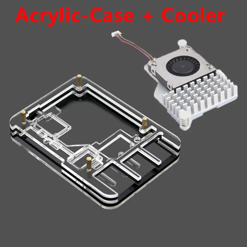 Acrylic Case for Raspberry Pi 5, Optional Cooler