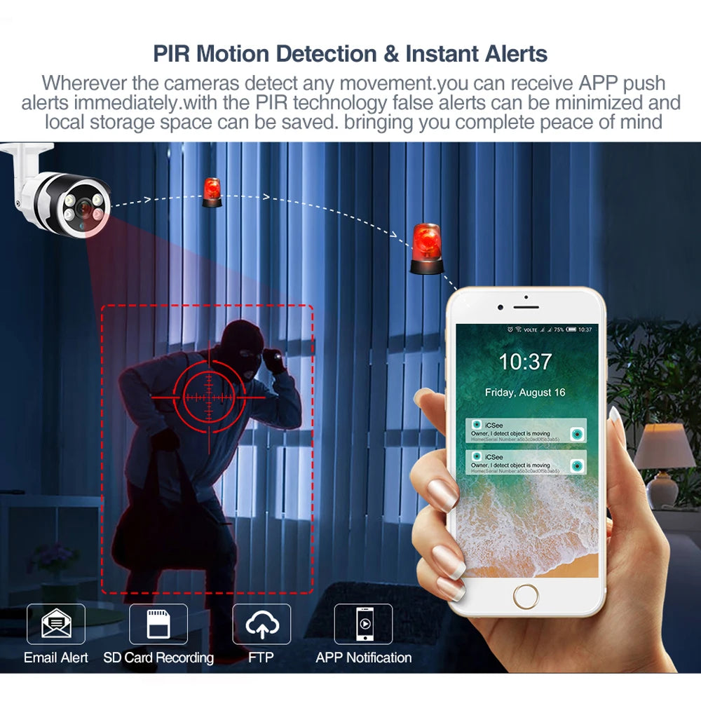 MISECU Wireless Outdoor Security Camera with 5MP Color Night Vision