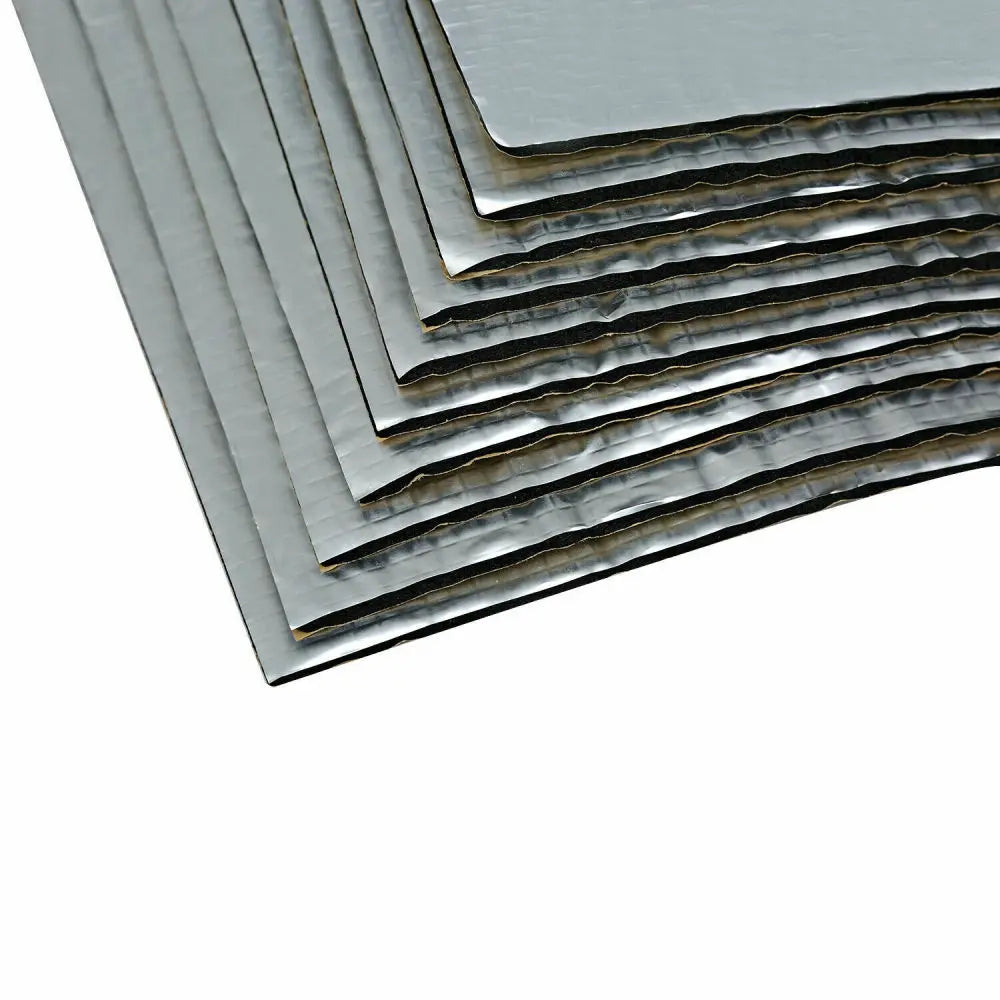10pc/50pc 5MM Aluminum Foil Car Sound Heat Insulation Cotton Mats Engine Bonnet Firewall Noise Proofing Deadener Anti-Noise Pads