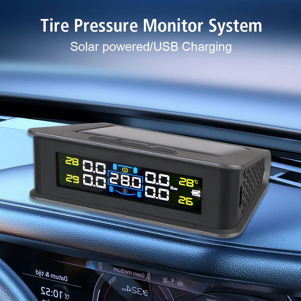 Solar TPMS Tire Pressure Monitoring System with External Sensors