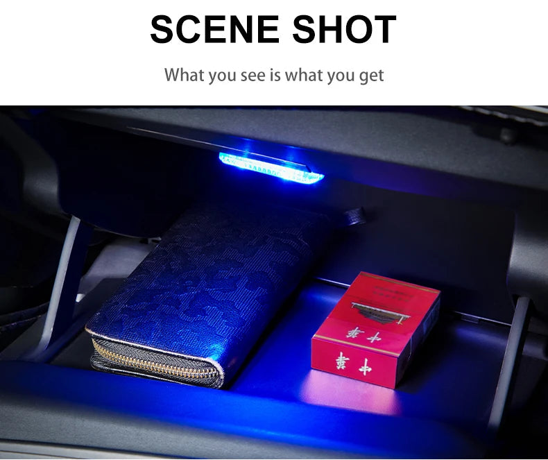 LED Touch Light Mini Wireless Car Interior Lighting Auto Roof Ceiling Reading Lamp for Trunk Storage Box USB Charging