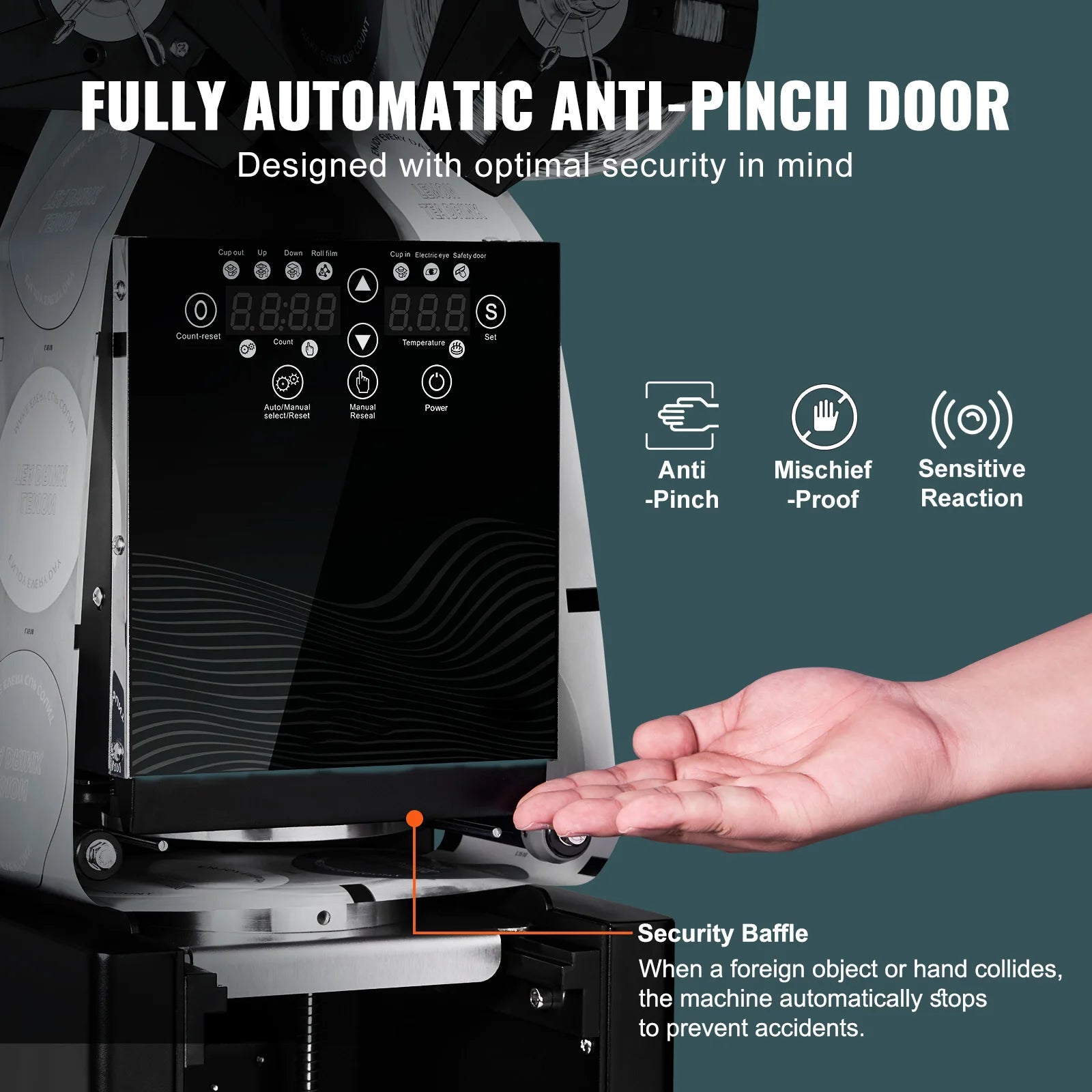 Automatický stroj na uzatváranie pohárov 500–650 pohárov/h pre boba a nápoje