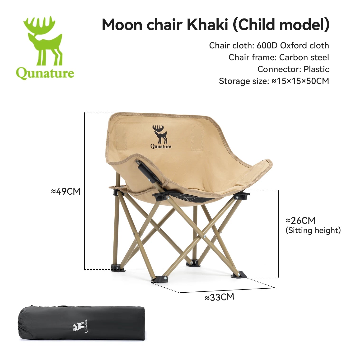Folding Camping Chair Portable Steel Frame Picnic & Travel Seat