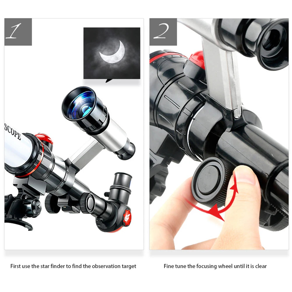 0|Professional Astronomical Telescope 20X 30X 40X Powerful Monocular Portable HD Moon Space Planet Observation Gifts for Children