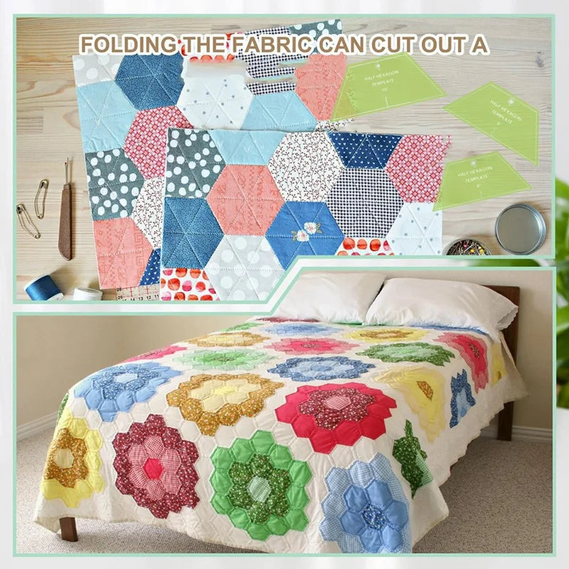 Modelos de Borda Hexagonal Média para Quilt, Conjunto de Três