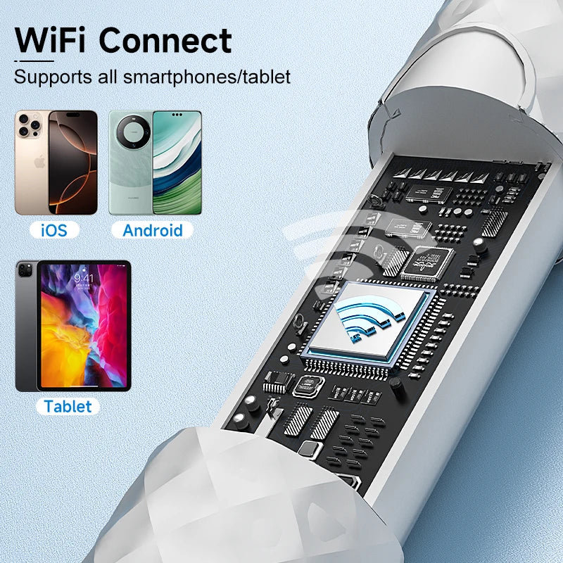 Wireless Visual Otoscope 4.2mm 1080P WiFi Ear Scope with Cleaning Tools