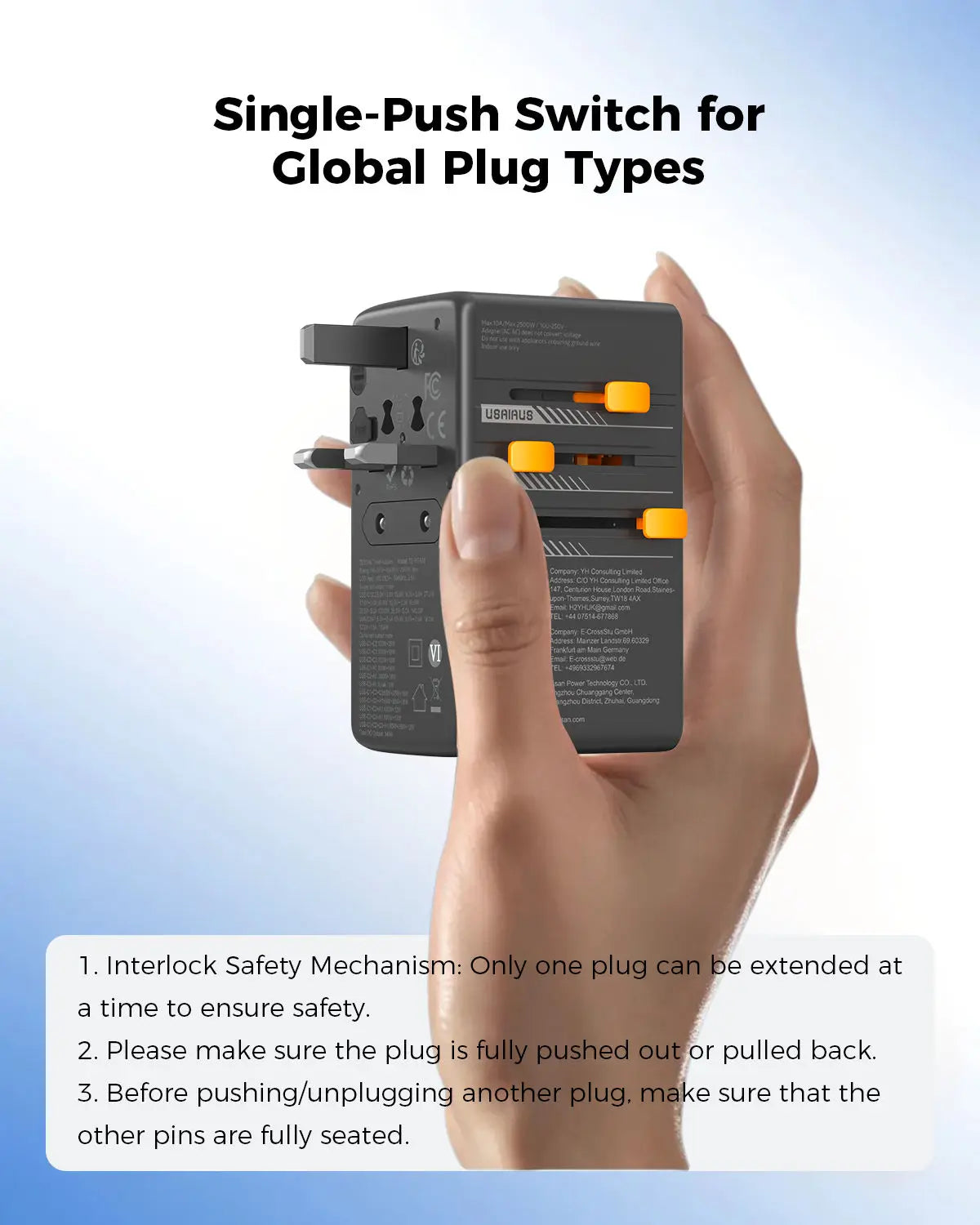 Universal Travel Adapter - USB Power Options
