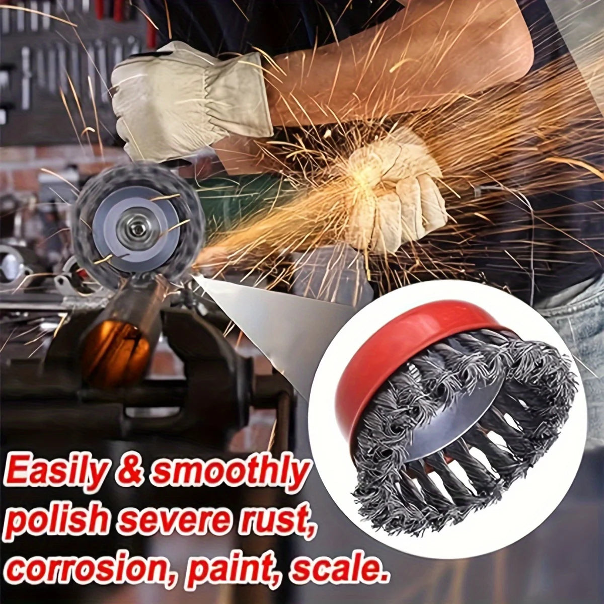 Three-Inch Knotted Steel Wire Brush Accessory