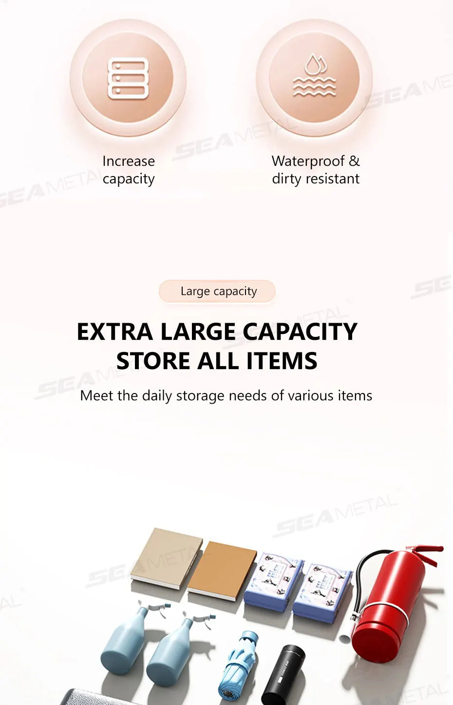 SEAMETAL Car Trunk Organizer Multi-Pocket Backseat Hanging Storage Bag Waterproof Car Storage Pocket Universal for Suv Truck Mpv